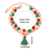 Christmas Beaded Santa Claus Gift Colorful Polymer Clay Bracelet