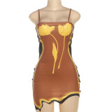 Women's Autumn Fashion Strap Low Back Irregular Dress