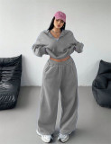 Women's Autumn Winter Casual Zipper Pullover Top Pants Set