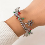 Christmas Beaded Santa Claus Gift Colorful Polymer Clay Bracelet