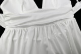 Women's Deep V Lace-Up Low Back Strappy Dress