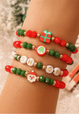 Christmas Beaded Santa Claus Gift Colorful Polymer Clay Bracelet