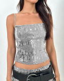 Women Elegant Sequined Camisole Top