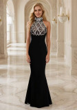 Women Rhinestone Sequin Embellished Formal Party Bandage Dress