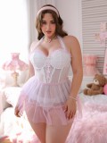Plus-Size Women Lace Pajama Slip Sexy Lingerie