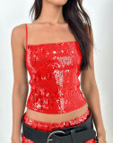 Women Elegant Sequined Camisole Top