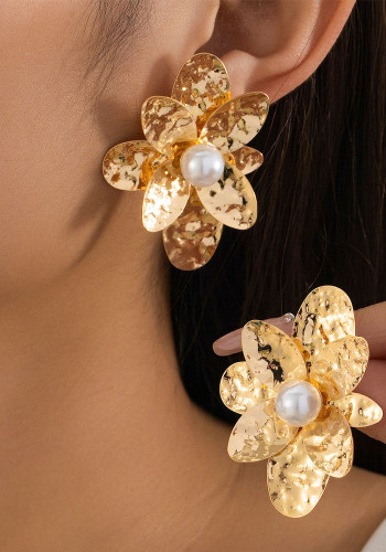 Women Gold Flower Earrings