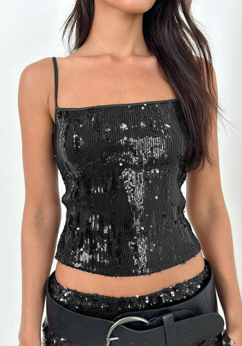 Women Elegant Sequined Camisole Top