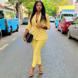 Women Casual Long Sleeve Blazer and Pant Two-Piece Set