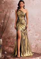Women Elegant Pleated Evening Dress