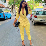 Women Casual Long Sleeve Blazer and Pant Two-Piece Set