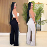 Women Sexy Strapless Casual Wide-Leg Dress Jumpsuit