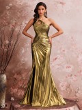 Women Elegant Pleated Evening Dress