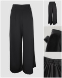 Women Long-Sleeved Shirt and Floral Wide-Leg Bell Bottom Pant Two-Piece Set (No Belt)