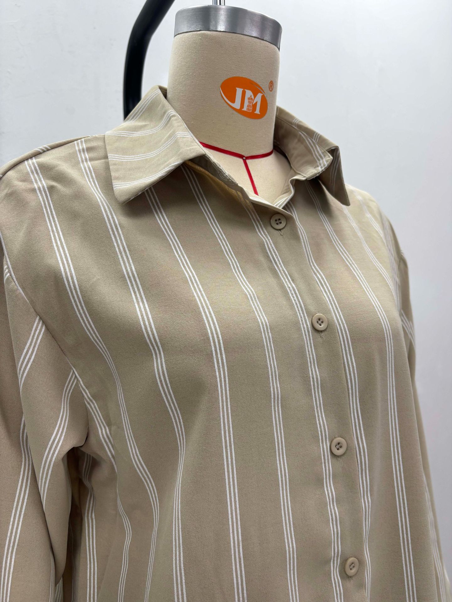 Plus-Size African Women Casual Turndown Collar Long-Sleeved Shirt and Casual Pants Two-Piece Set