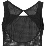 Women Sexy Mesh Beaded Backless Dress