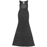 Women Sexy Mesh Beaded Backless Dress