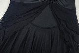 Women Pleated Floral Irregular V-Neck Sleeveless Backless Bodycon Dress