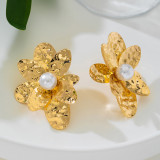 Women Gold Flower Earrings