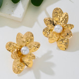 Women Gold Flower Earrings