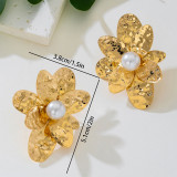 Women Gold Flower Earrings