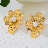 Women Gold Flower Earrings