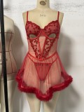 Women Christmas Sexy Lace Slip Dress Sexy Lingerie