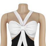 Women Sexy Strapless Casual Wide-Leg Dress Jumpsuit