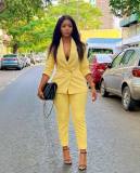 Women Casual Long Sleeve Blazer and Pant Two-Piece Set