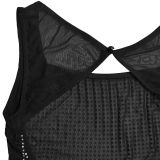 Women Sexy Mesh Beaded Backless Dress