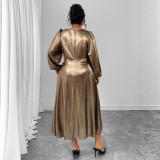 Women's Sexy Chic Lantern Sleeve High-Waist Bodycon Dress