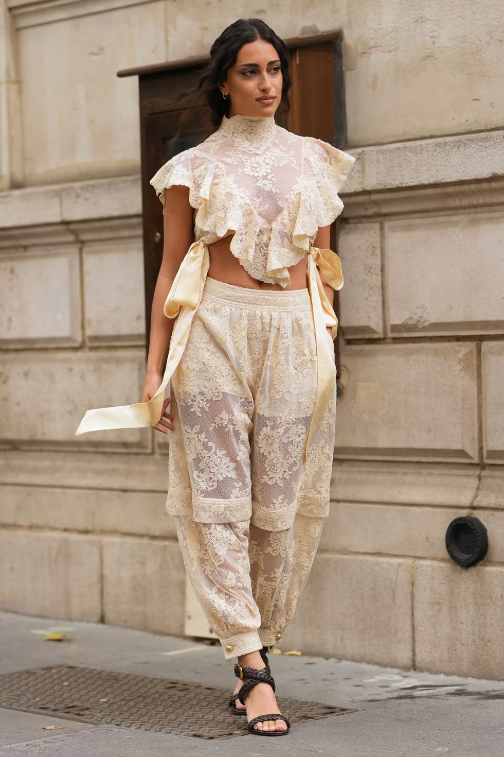 Women's Sleeveless Tie-Front Casual Loose Two-Piece Pants Set