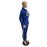 Women's Shiny Letter High-Neck Sportswear Set