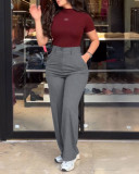 Women's High-Waist Elastic Wide-Leg Trousers