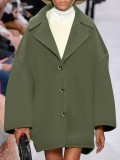 Autumn/Winter Women's Chic Turndown Collar Wool Blend Coat