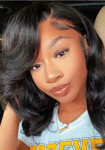 Women's Pre-Cut Lace Synthetic Wig Black Side-Parted Short Curly Hair Women's Pre-Cut Lace Synthetic Wig Black Side-Parted Short Curly Hair