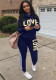 Women's Shiny Letter High-Neck Sportswear Set