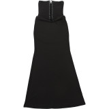 Autumn Women's Street Trend Strapless Tie-Front Sleeveless Tight-Fitting Slim Fit Dress