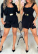 Women's Solid Square Neck Strap Jumpsuit Cropped Career Casual Jacket Set