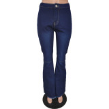 Women Denim Bell Bottom Wide-Leg Pants
