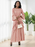 Plus-Size Women African French Ruffled Elegant Maxi Dress