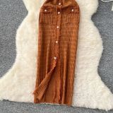 Women Elegant V-Neck Metallic Knitting Bodycon Dress