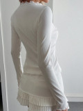 Women Fall/Winter V-Neck Patchwork Long-Sleeved Top