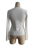Women Fall/Winter V-Neck Patchwork Long-Sleeved Top