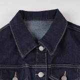 Women Solid Pleated Denim Dress