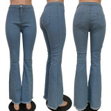 Women Denim Bell Bottom Wide-Leg Pants