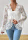 Women Spring/Autumn Lace-Cut Bell Bottom Long-Sleeved Top
