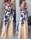 Women Off-Shoulder V-Neck Printed Jumpsuit