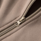 Women Fall/Winter Solid Multi-Zip Elastic Drawstring Athletic Casual Top