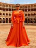 Plus-Size Women African Floral Ruffled Elegant Maxi Dress